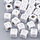 Complete Alphabet Letter Beads White with Silver Letters 5mm, 400 pieces