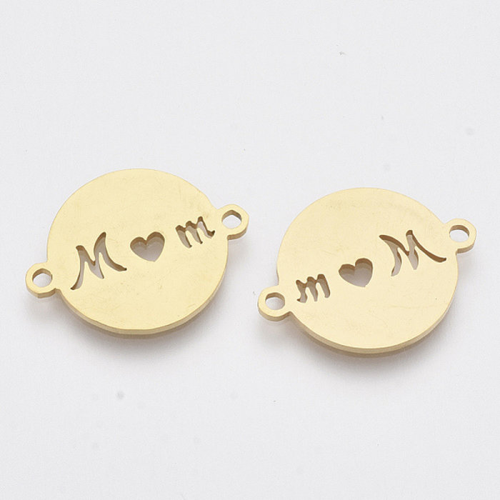 Stainless Steel MOM with Heart Connector 16x20mm