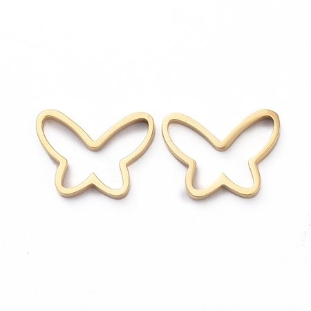 Stainless Steel Butterfly Connector Gold 9x12mm