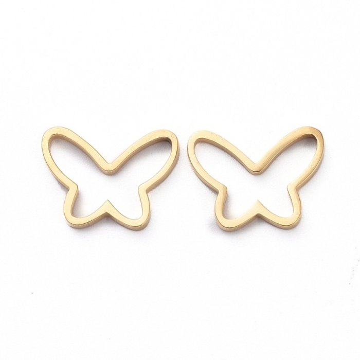 Stainless Steel Tussenzetsel Vlinder Gold Plated 9x12mm