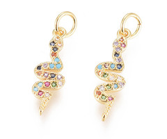 Charm with Zirconia 8x6mm Snake