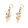 Luxurious Brass Charm Gold Plated with Zirconia 8x6mm Snake