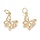 Luxurious Brass Charm Gold with Zirconia 10x11mm Butterfly