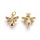 Luxurious Brass Charm Gold with Zirconia 14x15mm Bee