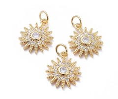 Charm with Zirconia 16x14mm Sun