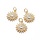 Luxurious Brass Charm Gold with Zirconia 16x14mm Sun