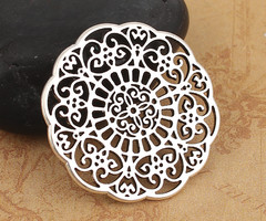 3 stuks Flower Tussenzetsel Zilver 31x31mm