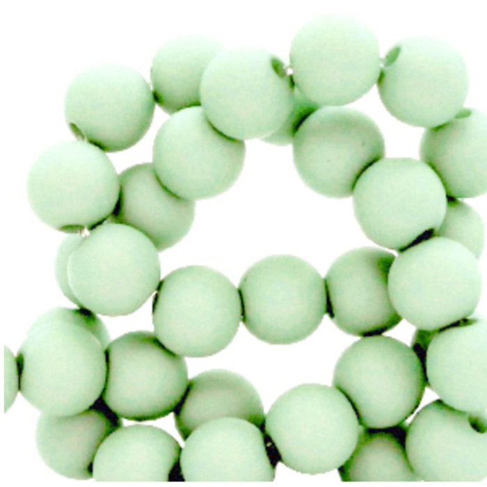 100 stuks Matte Acryl Kralen Mint Groen 6mm