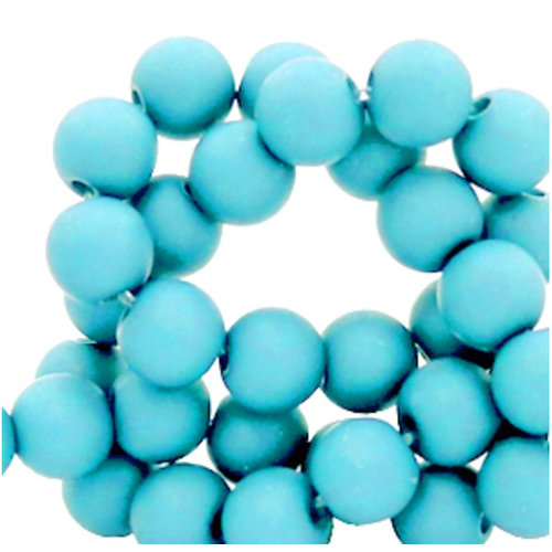 200 pieces Matte Aqua Blue Acrylic Beads 4mm 