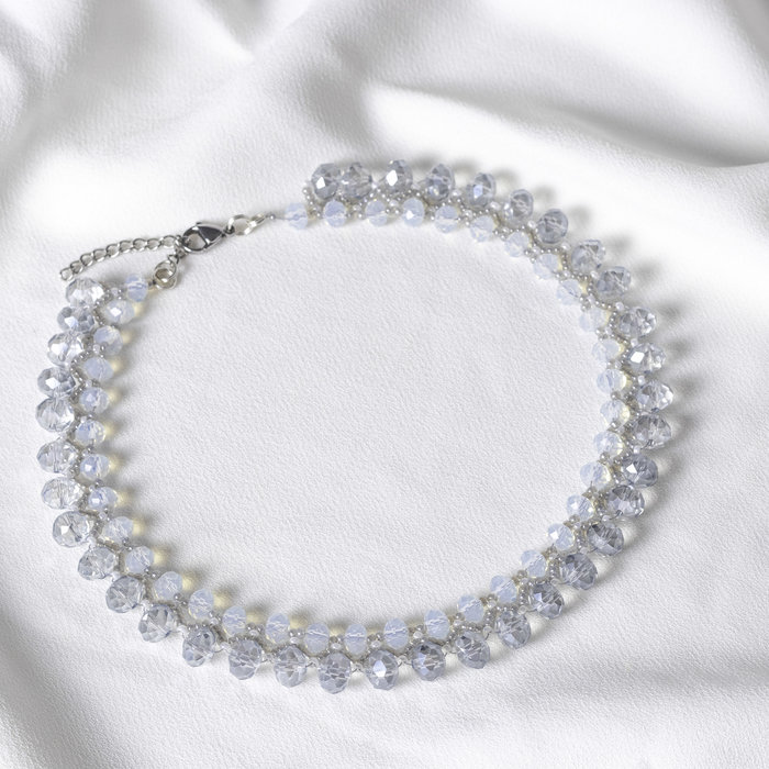 Rijgpatroon Choker Ketting met Crystal Facetkralen inspi307
