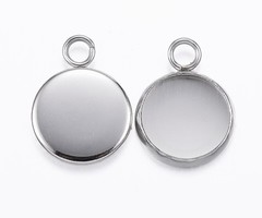 3 stuks Stainless Steel Bedel Zilver voor 10mm Cabochon