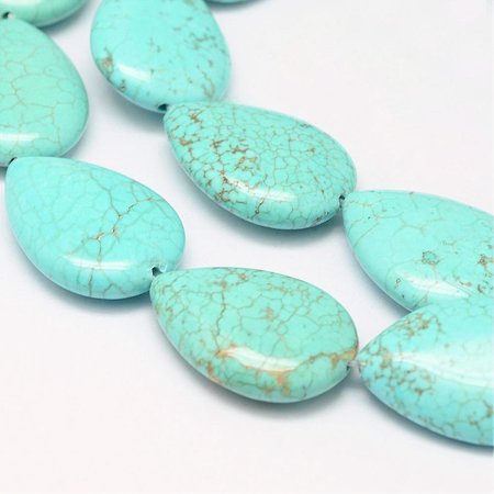 Turquoise Drop beads 25x18mm, strand 13 pieces