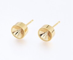 4 pieces Stainless Steel Studs for 6mm/ss29 Rhinestone Gold Plated