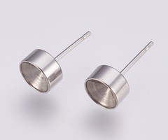 4 stuks Stainless Steel Studs voor Puntsteen 6mm/ss29 Zilver