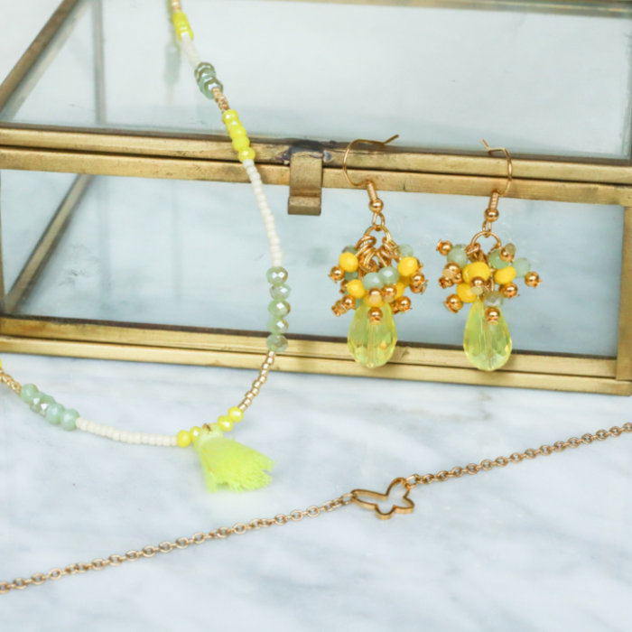 Colorful Earrings with Drop Beads inspi309