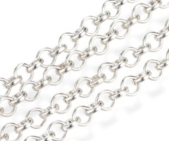 1 meter Rolo Chain Silver 4mm Nickel Free