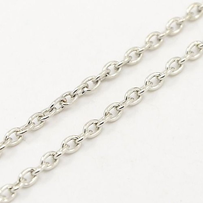 Jasseron Schakelketting Zilver 3mm, 1 meter