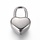 Stainless Steel Heart Lock Bedel Zilver 16x11mm