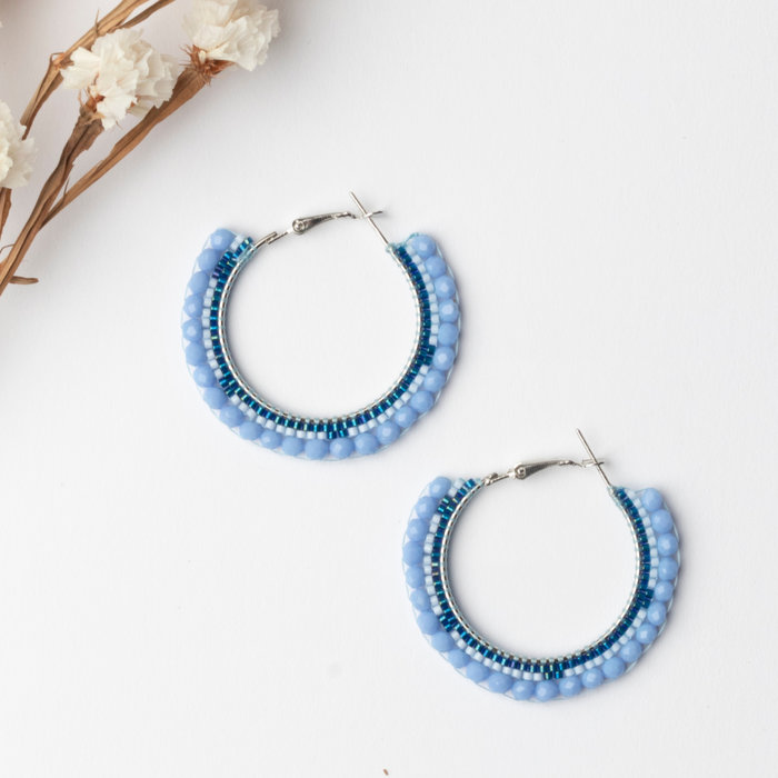 How to Make Bohemian Hoop Earrings with Bead Pattern inspi315