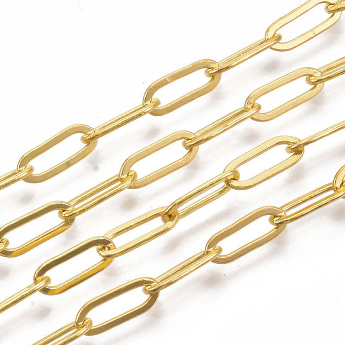 Oval Chain Gold Plated 11x4.5mm, 1 meter