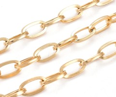 Stainless Steel Chunky Chain Gold Plated 10x5.5mm, 1 meter