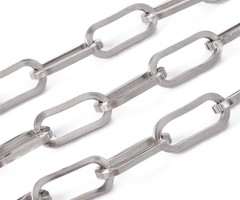 Stainless Steel Chunky Chain Silver 14x6mm, 1 meter