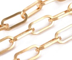 Stainless Steel Chunky Chain Gold Plated 14x6mm, 1 meter