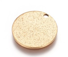 5 stuks Stainless Steel Munt Bedel Stardust Gold Plated 15mm