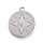 Stainless Steel Coin Charm Maya Silver 24x20mm