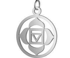 Root Chakra Charm Muladhara 22.5x19mm Stainless Steel