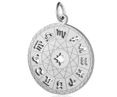 Stainless Steel Charm Constellation Silver 22.5x19.5mm