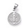 Stainless Steel Saint Coin Charm St. Benedict Silver 15x12mm
