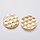 5321 Stainless Steel Charm Honeycomb Print Gold 20mm, 5 pieces