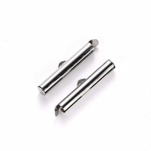 10 pieces Stainless Steel Tube End 25mm for Loombracelets 