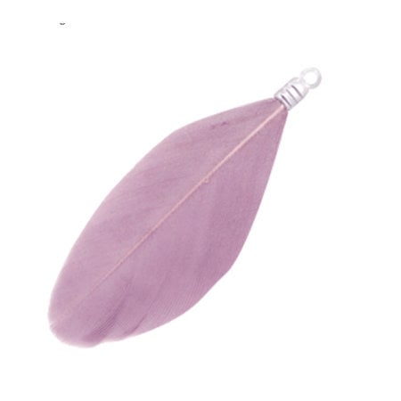 15 pieces Feather Charm Vintage Purple 3.5cm