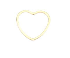 3 pieces Stainless Steel Heart Connector 16x15mm Gold Plated