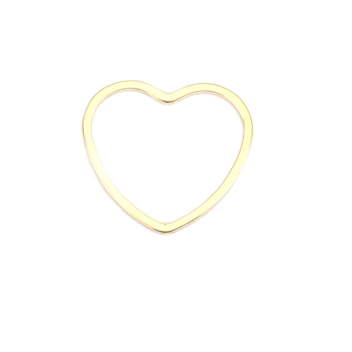 3 stuks Stainless Steel Hart Connector 16x15mm Gold Plated - 2346