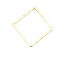3 pieces Stainless Steel Square Connector 16mm Gold Plated
