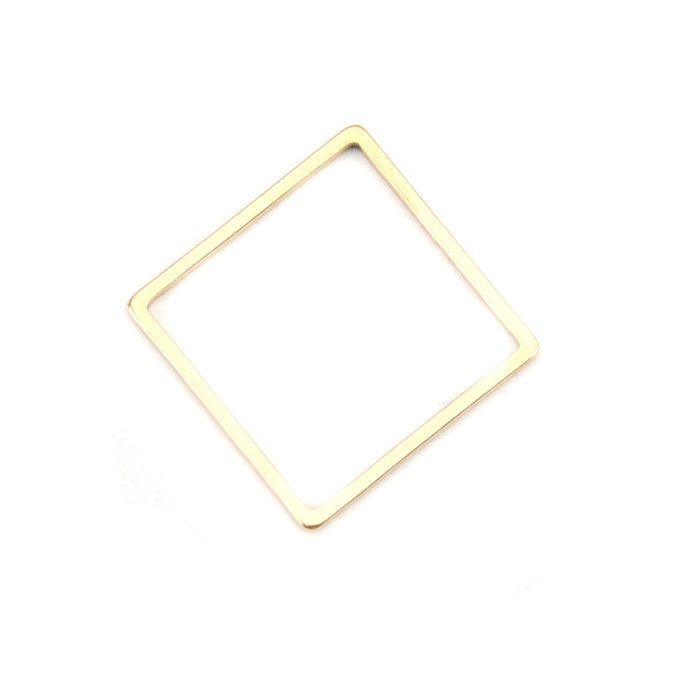 Stainless Steel Square Connector 16mm Gold Plated, 3 pieces