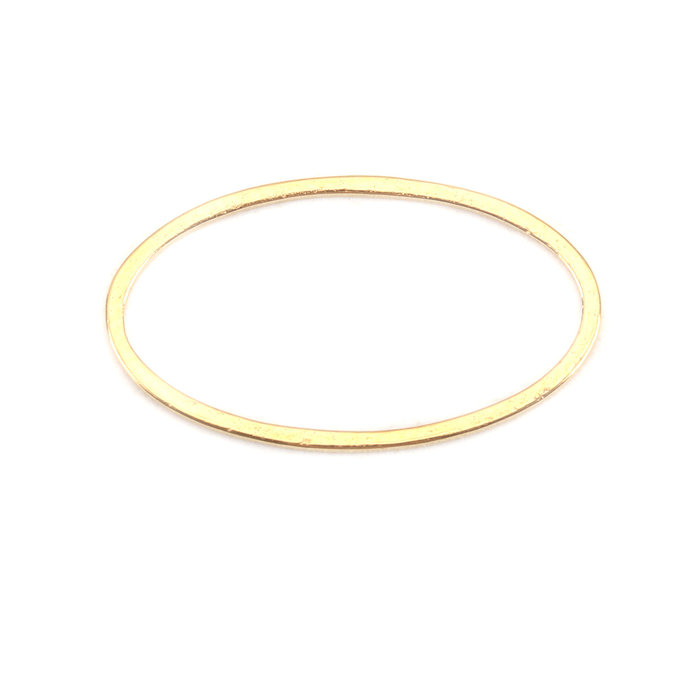Stainless Steel Oval Connector 21x11mm Gold Plated, 3 pieces