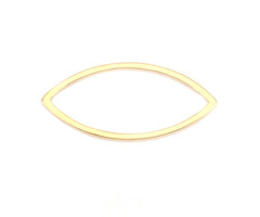 3 pieces Stainless Steel Eye 22x10mm Gold Plated