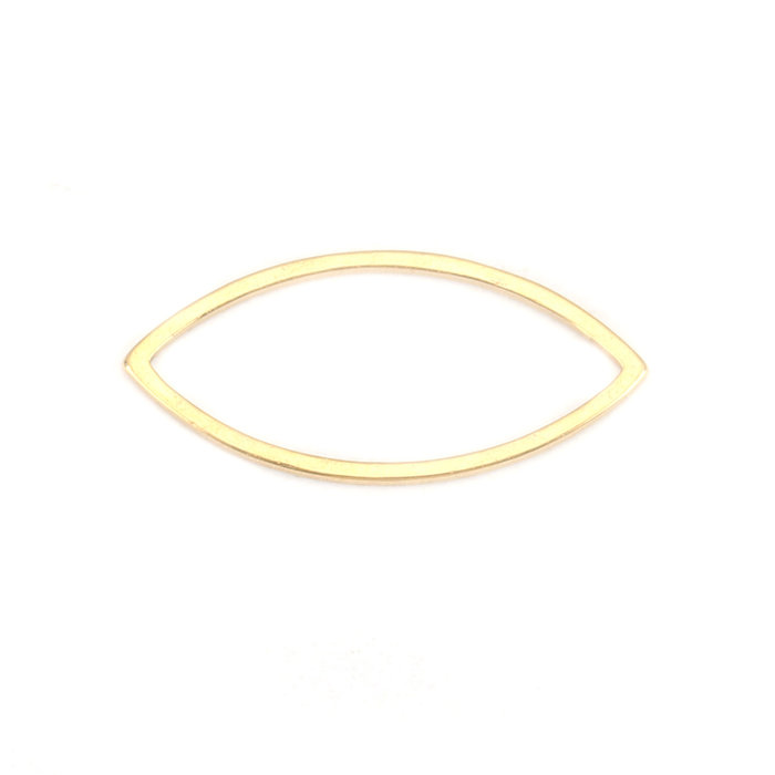 Stainless Steel Eye Connector 22x10mm Gold Plated, 3 pieces