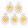 1031 Daisy Charm Gold White Yellow 14x12mm