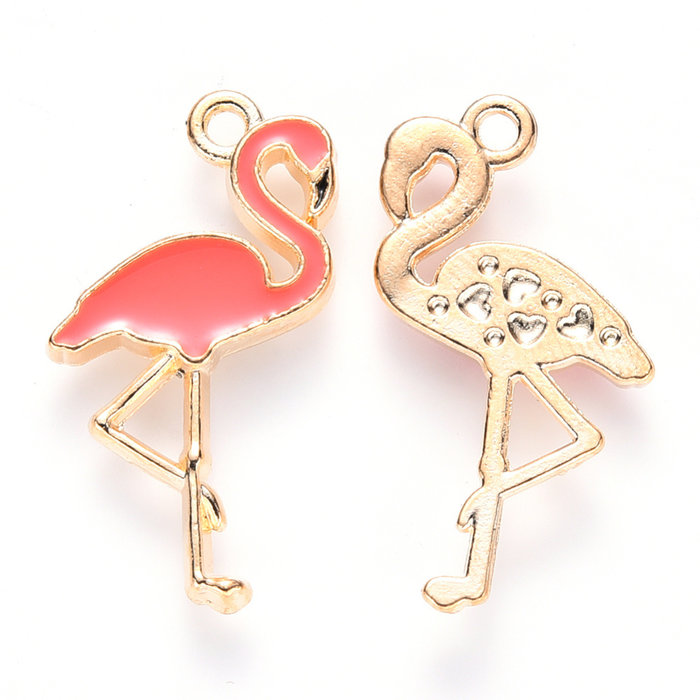 Bedel Flamingo Goud Koraal 26x14mm