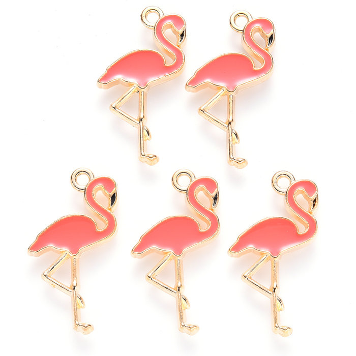 Bedel Flamingo Goud Koraal 26x14mm