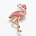 Flamingo Charm Gold Vintage Pink 26x14mm