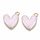 Heart Charm Pink Nickel Free 16x15mm