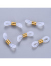 Glasses Cord White with Stainless Steel Gold 20x5mm, 10 pieces