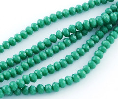 Facet Glaskralen Groen 6x4mm, 75 stuks