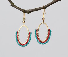 How to Make Oval Earrings with Miyuki Beads